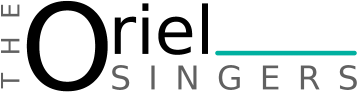 High-resolution logo of the Oriel Singers with dark text for a light background