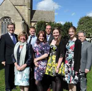 A group of Oriel
      Singers at a wedding